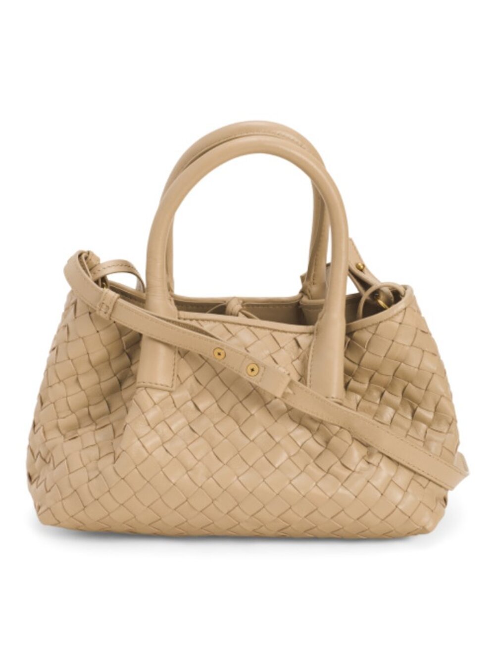 WALTER BAKER Leather Alina Hand Woven Mini Tote With Top Handle And Strap